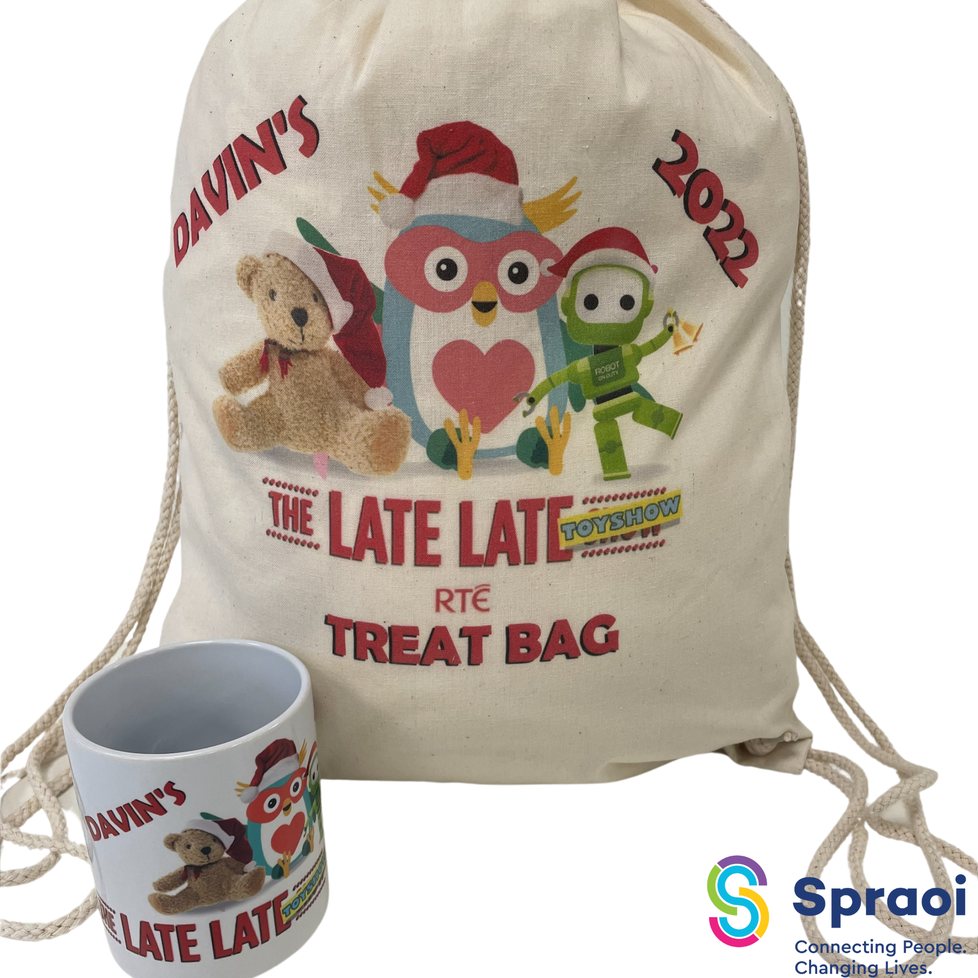 Late Late Toy Show  Bag and Cup - Personalised Bundle