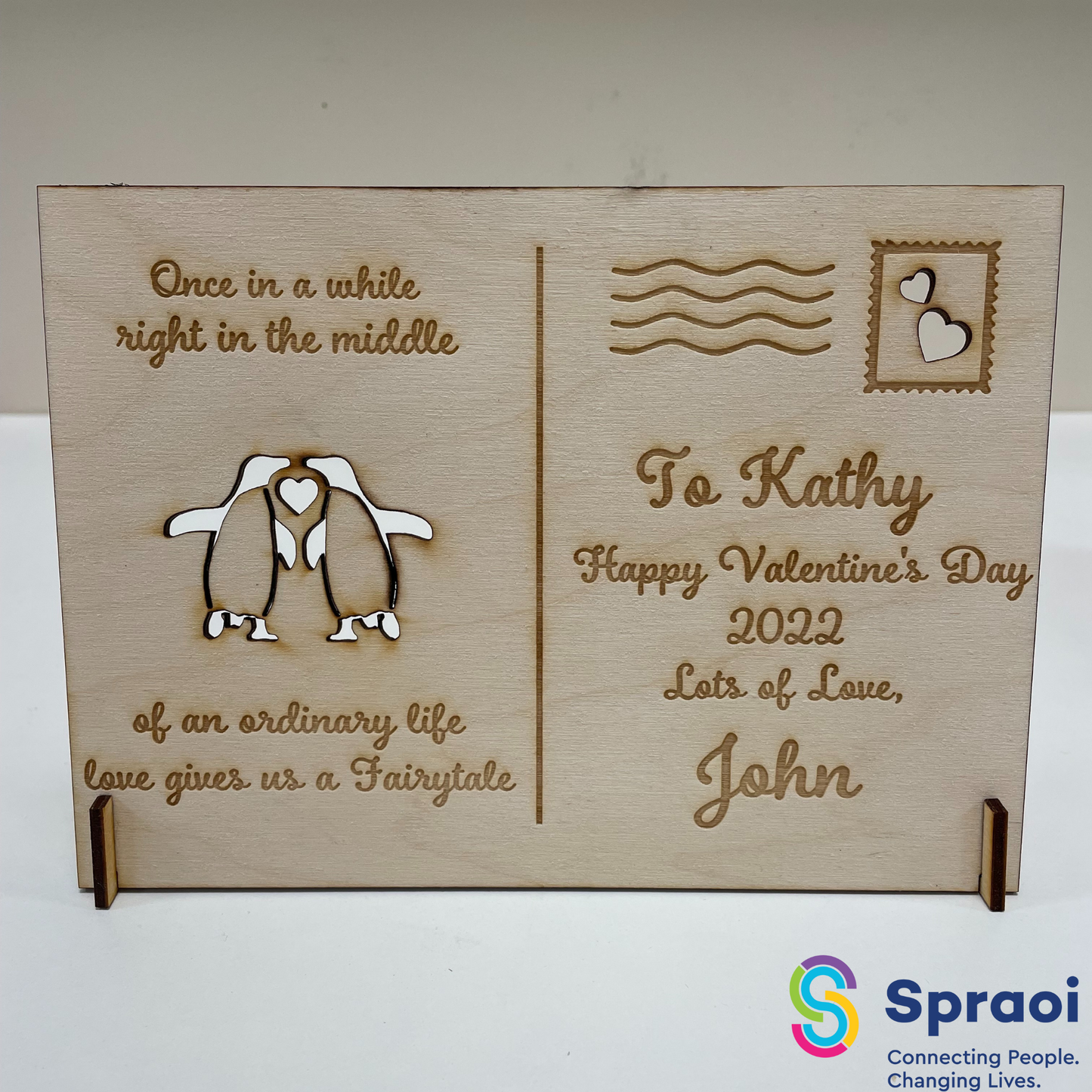 Personalised Valentine Postcard - Penguins