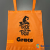 Orange Halloween Bag - Witch Hat - Personalised