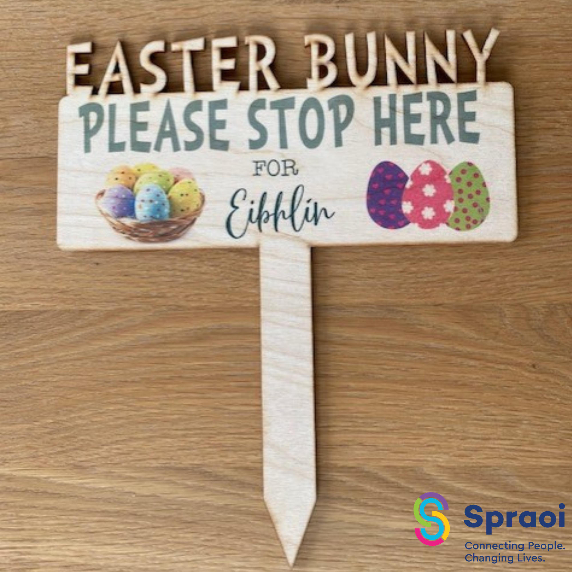 Easter Bunny Stop Sign - Personalised