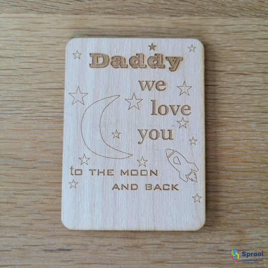 Moon & Back Father's Day Magnet