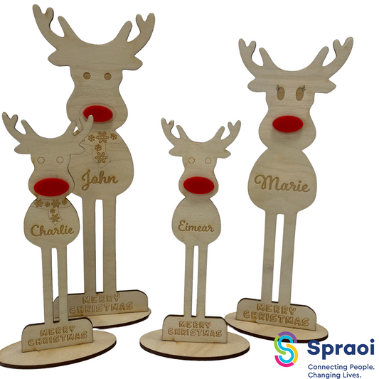 Personalised Freestanding Family of Reindeers